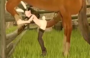 Zoophilia in 3D horse fucking young hottie - Zoo Xvideos