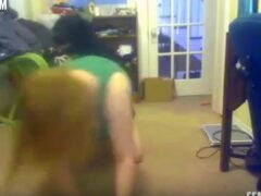 Blonde turns on the webcam and does live zoophilia