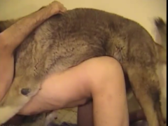 Slim and sexy gay man rubs his ass against his dog